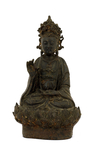 17C Chinese Lacquer Gilt Bronze Buddha Quan Kwan Yin
