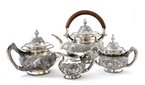 Early 20C Chinese Silver Sterling Tea Set Figurine