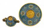 18C Chinese Gilded Cloisonne Cup & Saucer Dragon