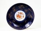 18C Chinese Cobalt Blue Imari Style Porcelain Charger