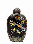 Meiji Japanese Lac Burgaute Lacquer Pearl Snuff Bottle