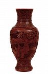 Late 18C Chinese Cinnabar Red Lacquer Vase Figure