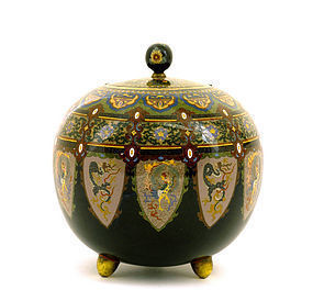 Meiji Japanese Cloisonne Dragon Censer Koro  Honda