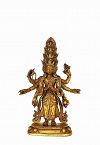 18C Chinese Tibetan Gilt Bronze 11Head Buddha
