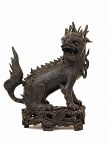 Lg 17C Chinese Bronze Dragon Head Qilin Fu Lion Censer