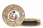 Qianlong Chinese Rockefeller Famille Rose Plate Set