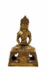 18C Chinese Tibetan Gilt Bronze Quan Yin Buddha Mk